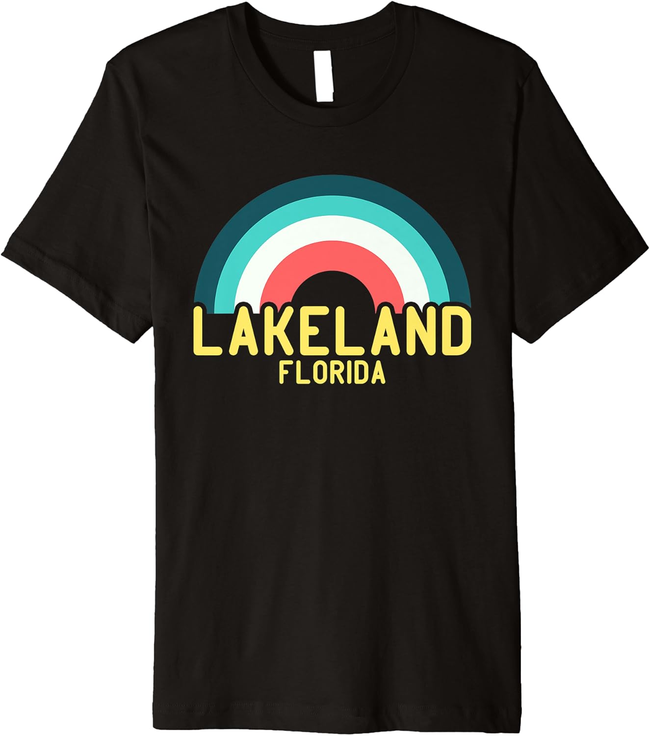 Lakeland Florida Vintage Retro Rainbow Premium TShirt